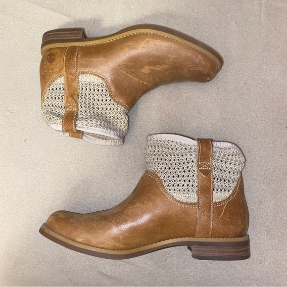 Timberland women’s leather anti fatigue ankle bootie bootbooties boot brown - Picture 10 of 13